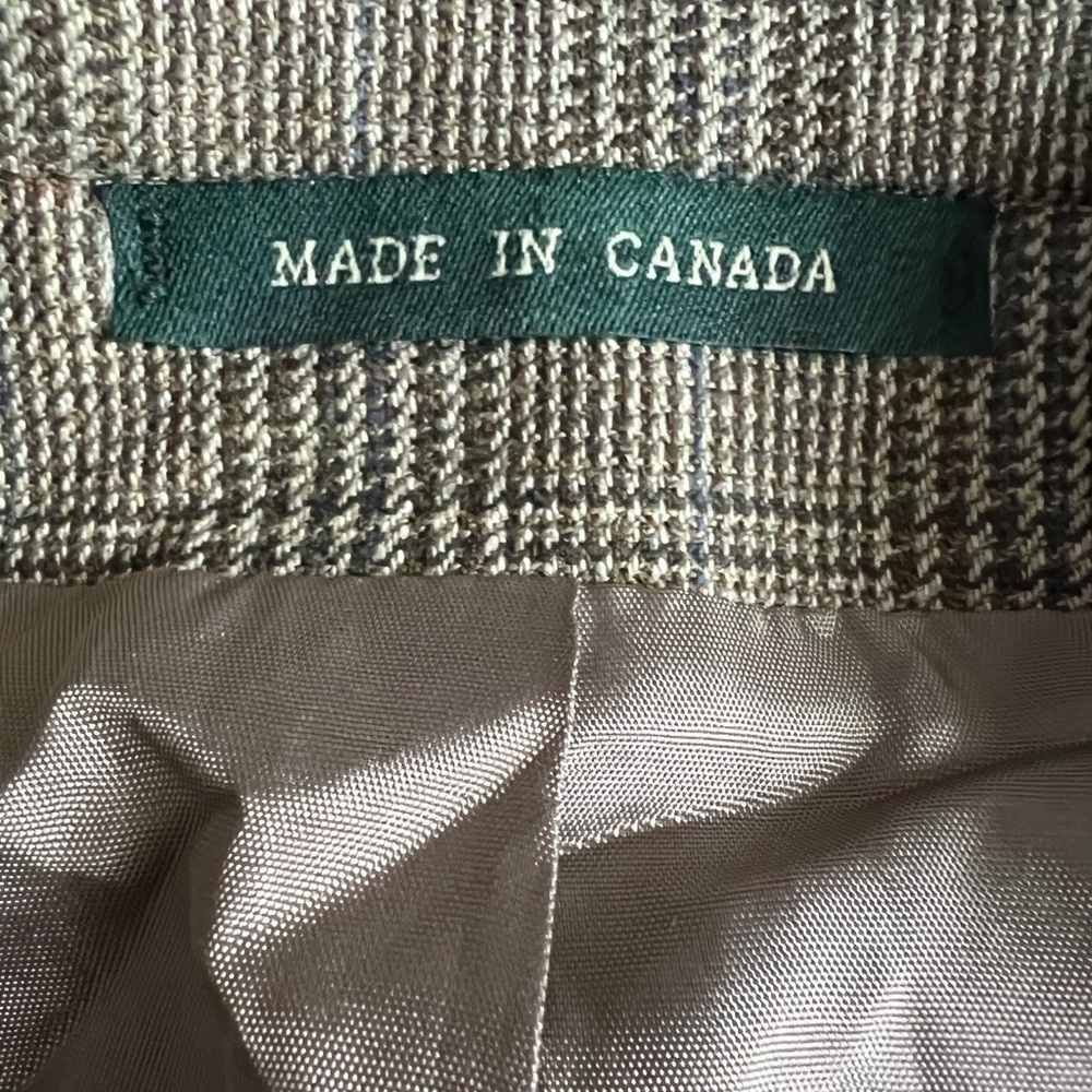 Lauren Ralph Lauren Tan Glen Plaid Blazer Silk Wool 42L - Picture 5 of 14